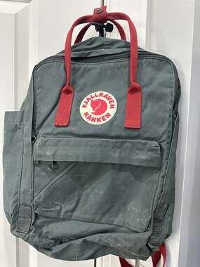 Fjallraven Kanken Classic Backpack in Forest Green and Ox Red